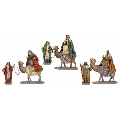 Reyes a camello con pajes figuras clásicas de 10 cm en marmolina, de Oliver