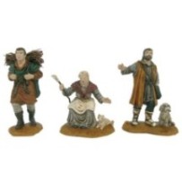 Pastores y mujer con gato 10 cm Durexina en caja