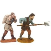 Caja 2 figuras 12 cm Durexina. (pastor horca)