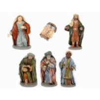 Nacimiento con reyes adorando y sin animales 10 cm en marmolina, de Oliver