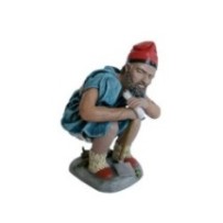 Caganer de marmolina 21 cm con barretina, de Oliver