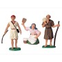 3 figuras (pastores y lavandera) 7 cm de Oliver en plástico