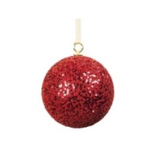 4 bolas de escarcha roja 15 cm de Oliver
