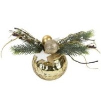 Centro jarrón cristal verde-oro 28 cm de Oliver