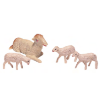 Crías con cordero tendido de plástico para 7 a 12 cm, de Oliver