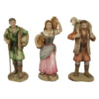 3 pastores con animales 12 cm Marmolina