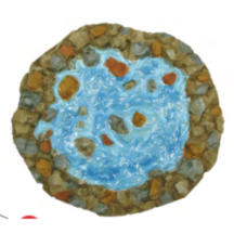 Lago con piedras 12x12 cm