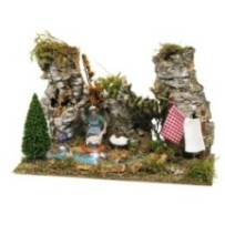 Río con luz eléctrica y lavandera de durexina