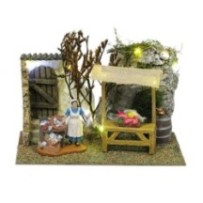 Puesto de pescado con luz y pescadera de durexina