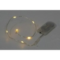 Hilo 6 mini Leds blancas 30 cm a pilas, 6 unidades