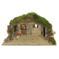 Cueva rústica con hogar y fuego eléctrico para 12-15 cm Oliver