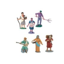 Surtido 2 de 3 figuras variadas de pastores 7 cm de Oliver en plástico