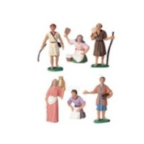 Surtido 3 de 3 figuras variadas de pastores 7 cm de Oliver en plástico