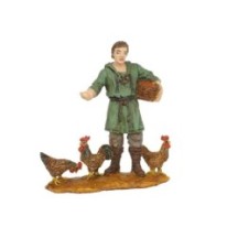 Granjero y gallinas 8 cm. Eco Card. de Oliver, 6 juegos