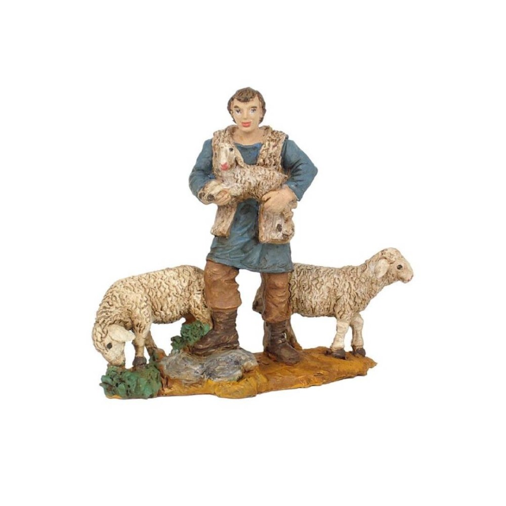 Pastor con corderos 8 cm. Eco Card. de Oliver, 6 juegos