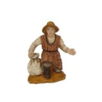 Pastor ofrenda con saco 8 cm. Eco card  de Oliver, 6 juegos