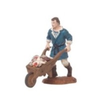 Carretillero y carretilla 10 cm. Eco card. de Oliver, 6 packs