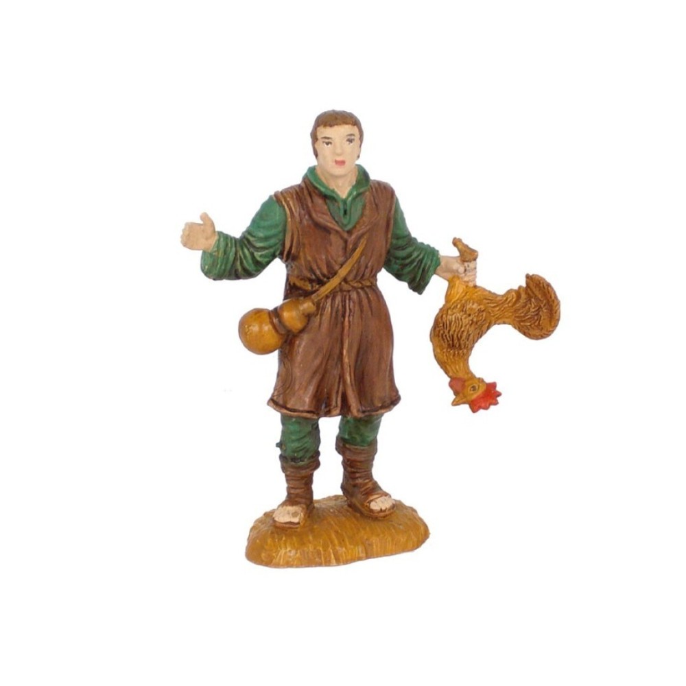 Pastor con gallo 10 cm. Eco Card  de Oliver, 6 packs