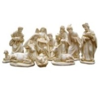 Nacimiento completo imitación estatua en 12 cm