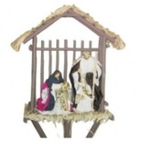 Nacimiento con establo waterproof en 33 cm