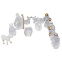 Nacimiento completo glacé en 7 cm, 10 piezas