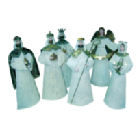 Nacimiento metálico de 60 cm tonos claros, 6 piezas