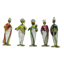 Nacimiento metálico pequeño de alambre de 27 cm, 5 piezas