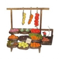 Parada mediana de frutas y verduras