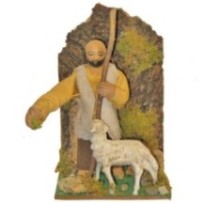 Pastor con Oveja y Movimiento | Figura Escena de Pastoreo para Belén