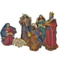 Nacimiento y Reyes Magos, 43cm, Papel Maché