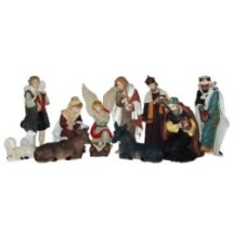 Conjunto Belén Adoración de Lujo (45cm) | 11 Figuras en Resina: Nacimiento, Reyes y Ángel