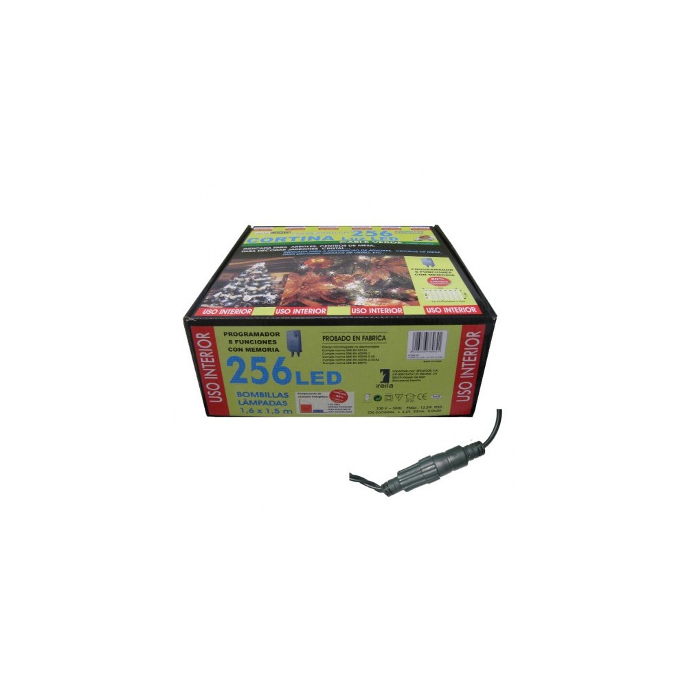 Cortina LED 256 Luces Programable (1.5x1.6m) | Blanco Cálido | latiendadelosbelenes