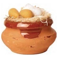 Cesta con pescado en miniatura