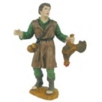 Pastor con gallo 15 cm Durexina y Tela