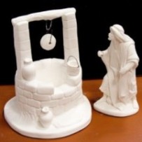 Pastor con pozo en escayola para pintar de 18 cm en latiendadelosbelenes