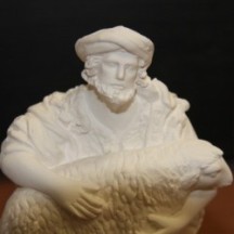 Pastor con oveja en escayola de 14 cm