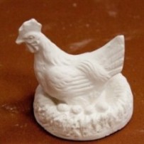 Gallina de escayola de 5 cm