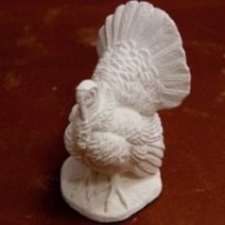 Pavo en escayola de 9 cm